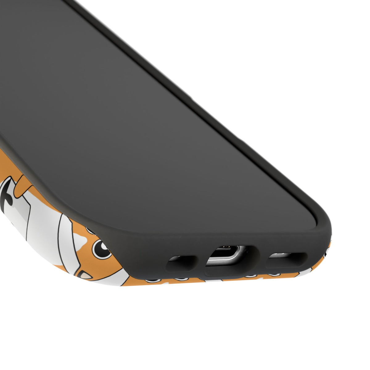 Impact-Resistant Phone Case — Cute Orange Shiba Inu Pattern