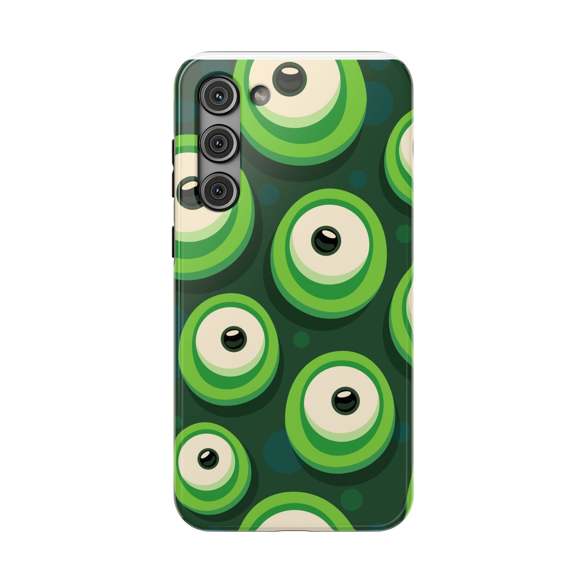 Green Abstract Eye Pattern Phone Case — Impact-Resistant Protective Cover