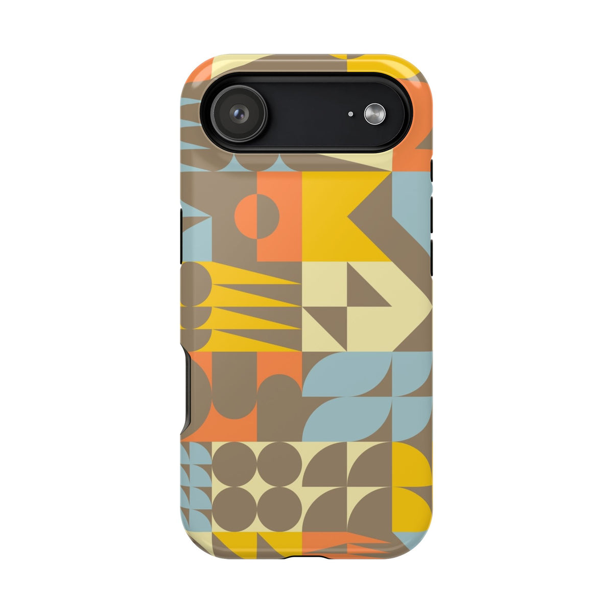 Retro Geometric Impact Phone Case — Mid-Century Modern Pattern for iPhone
