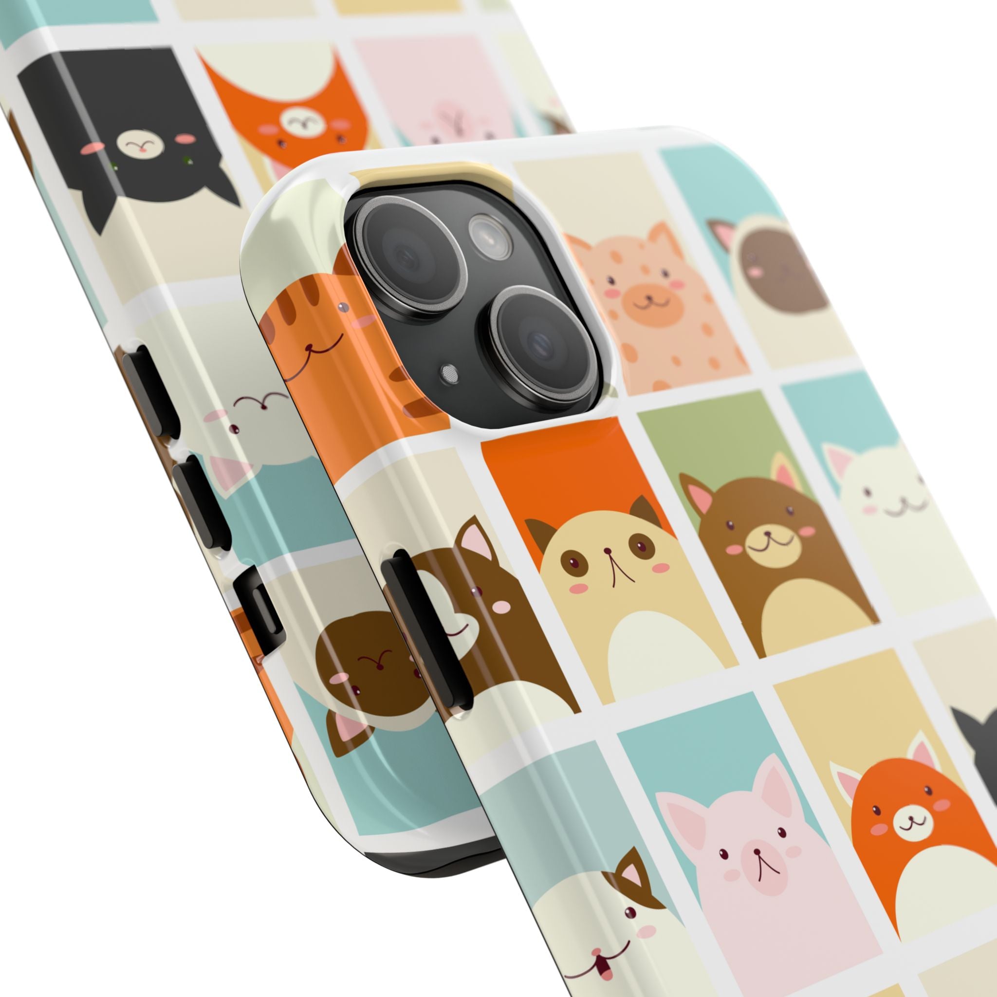 Cute Grid Cats Tough Phone Case