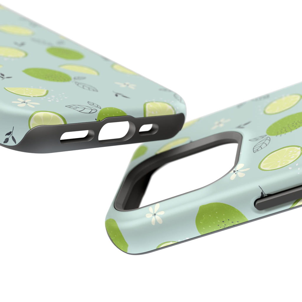 Lime Floral Phone Case, Impact-Resistant