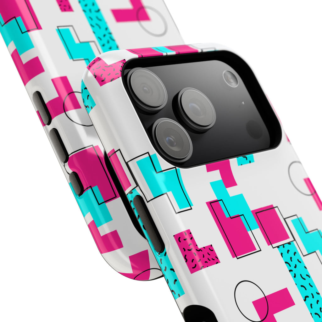 Retro Geometric Phone Case — 80s Memphis Pattern Impact-Resistant Case