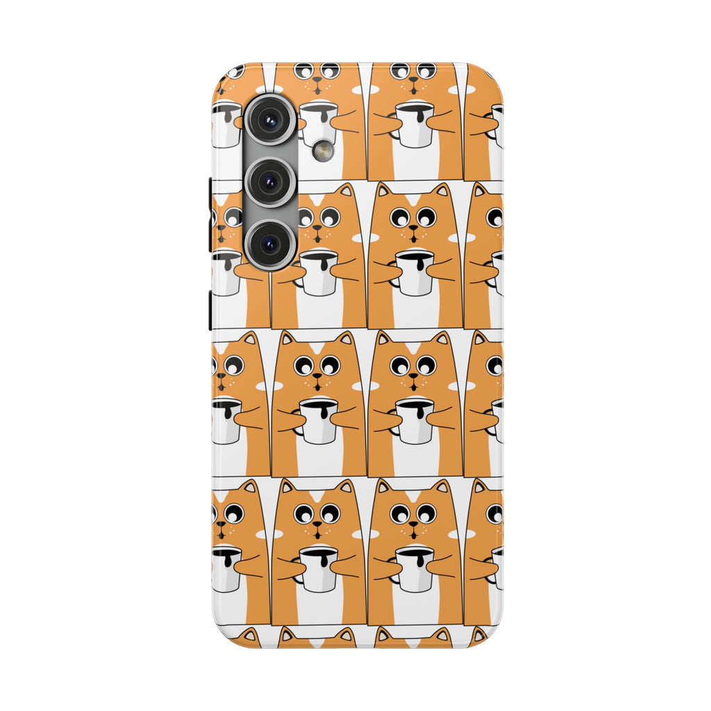 Impact-Resistant Phone Case — Cute Orange Shiba Inu Pattern