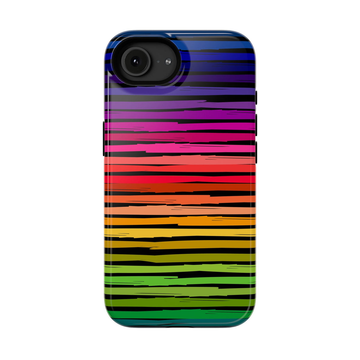 Impact-Resistant Phone Case — Rainbow Striped Fade