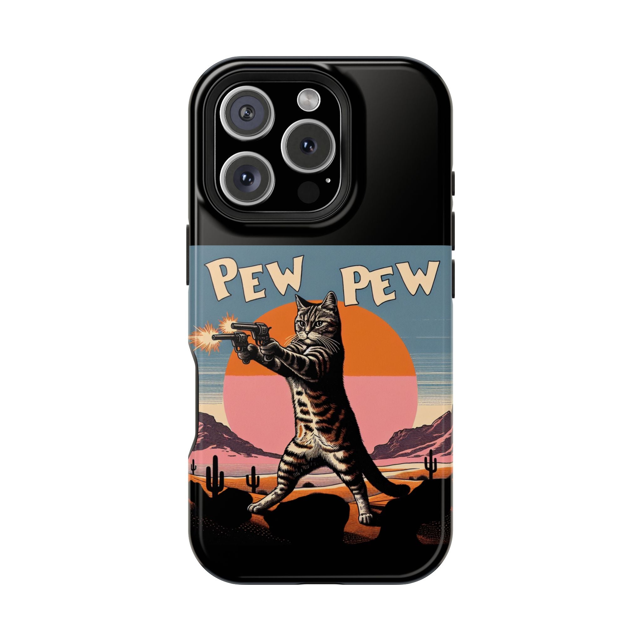 Impact Resistant Phone Tough Case - Pew Pew Kitty Dessert Design
