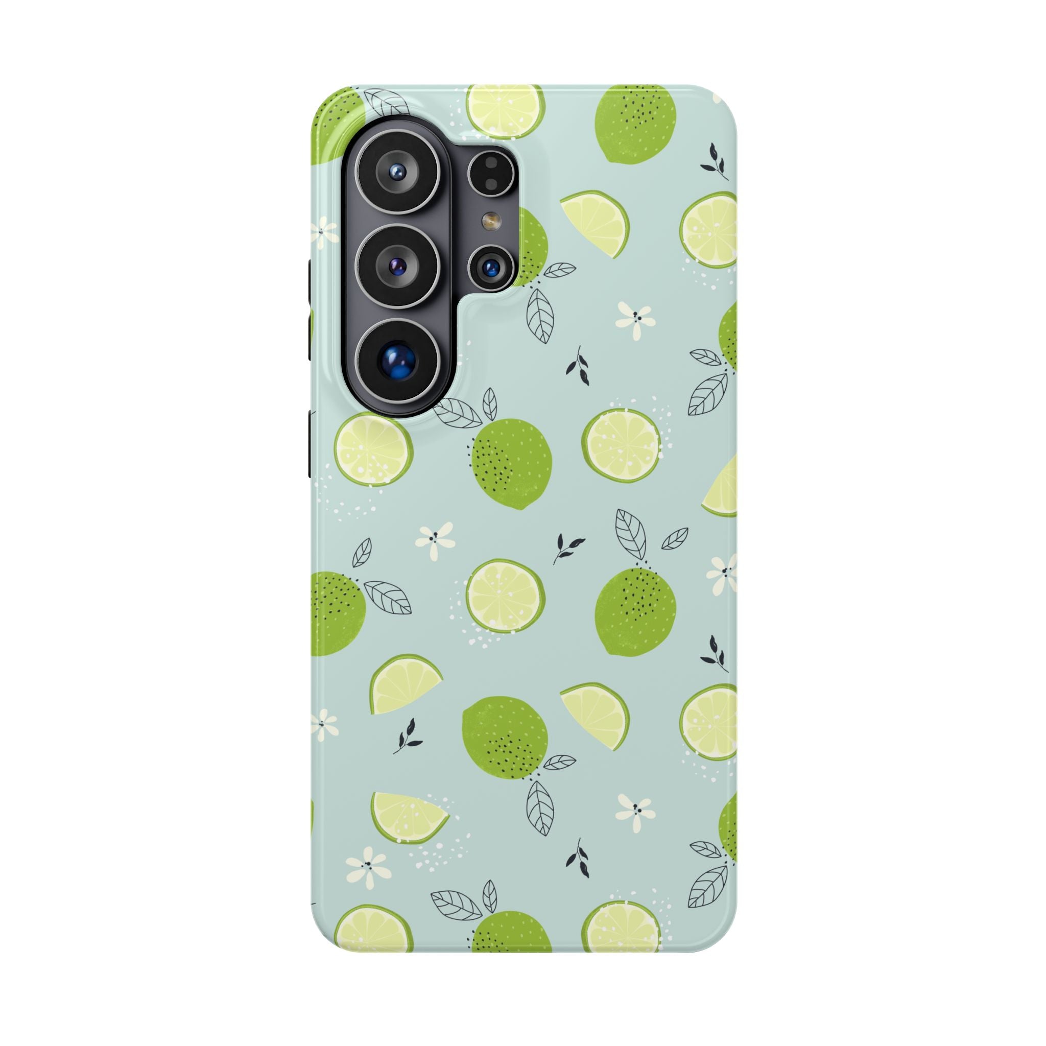 Lime Floral Phone Case, Impact-Resistant