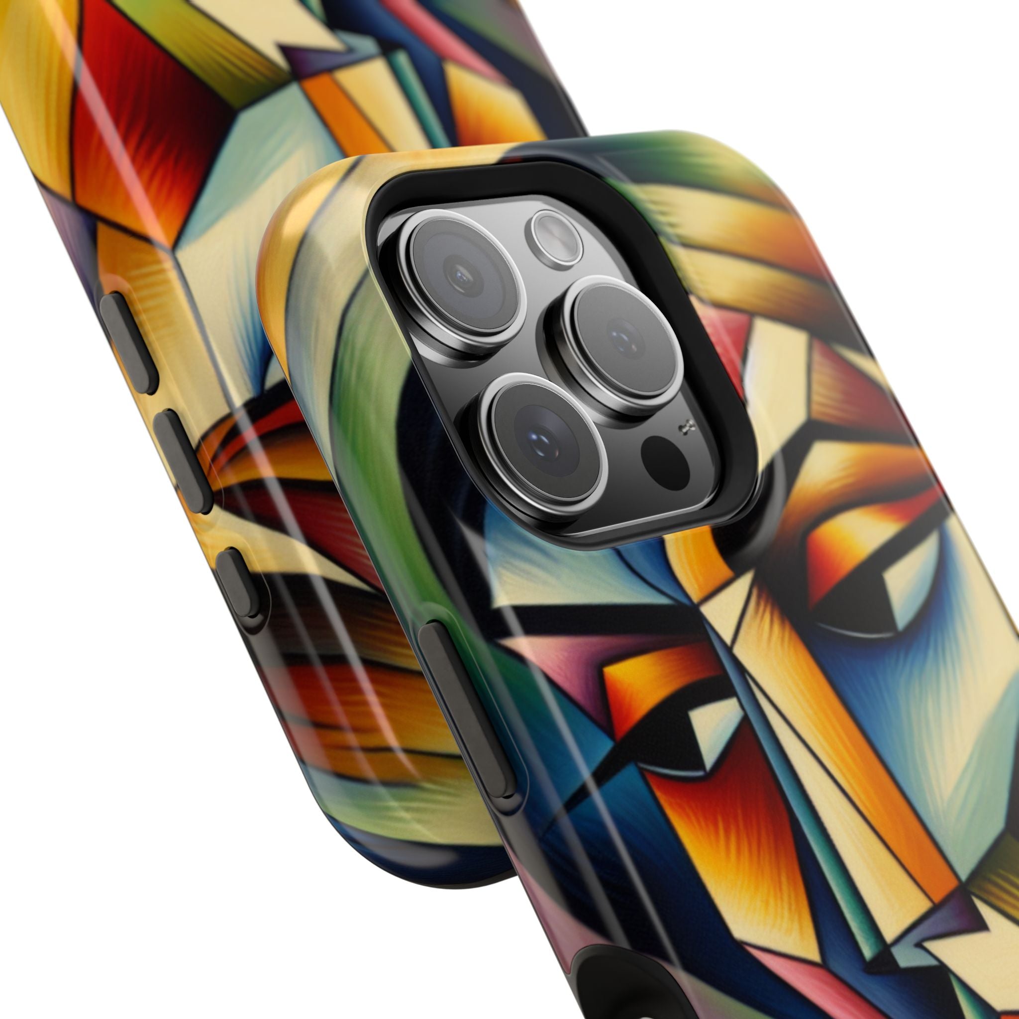 Abstract Cubist Face Phone Case — Impact-Resistant Artistic iPhone Cover
