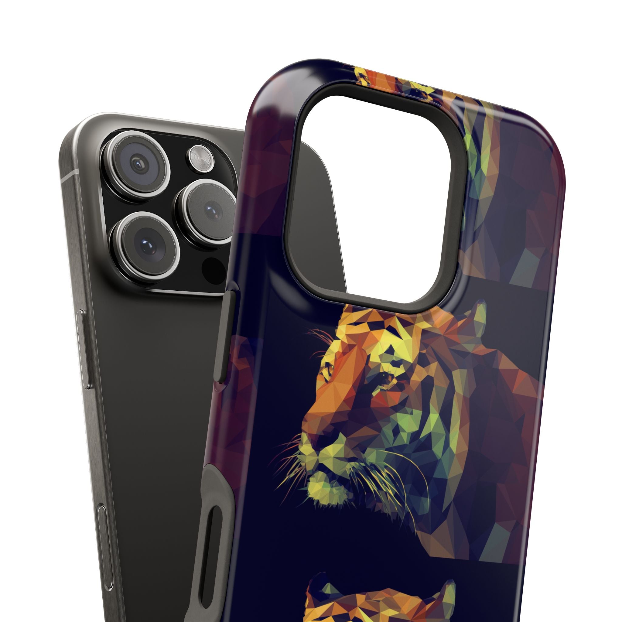Colorful Tiger Phone Case, Impact-Resistant