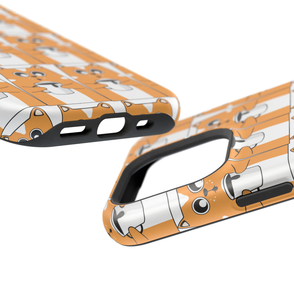 Impact-Resistant Phone Case — Cute Orange Shiba Inu Pattern