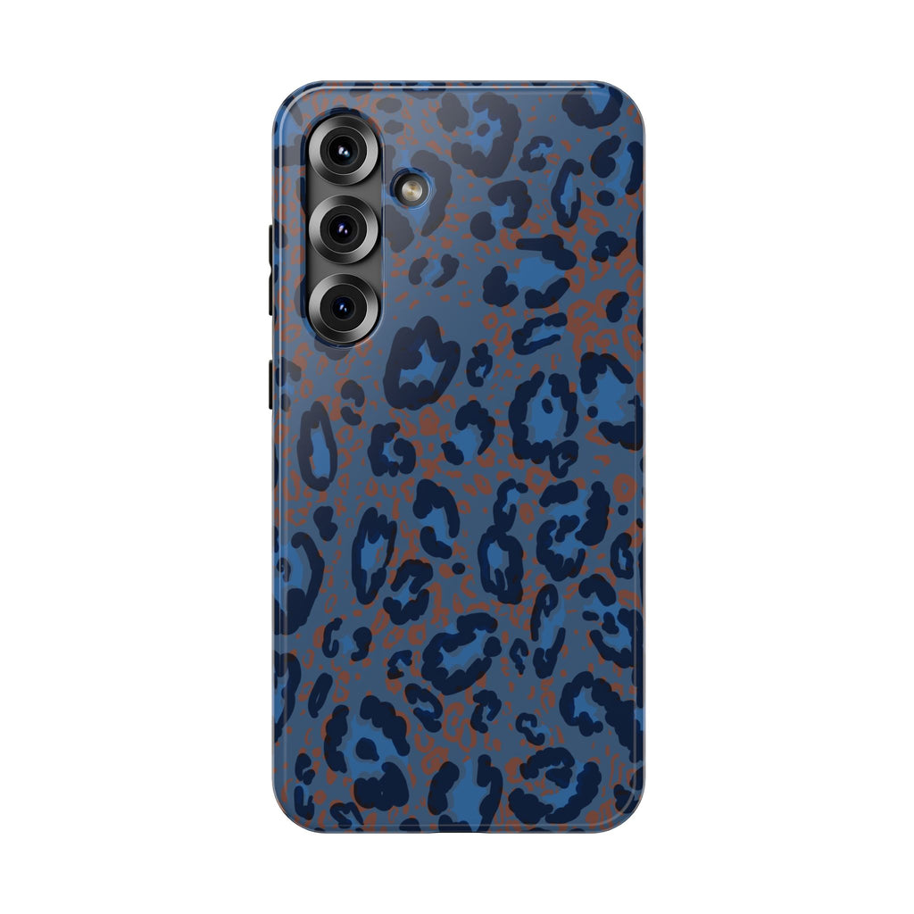 Blue Leopard Impact-Resistant Phone Case — Protective Stylish Animal Print