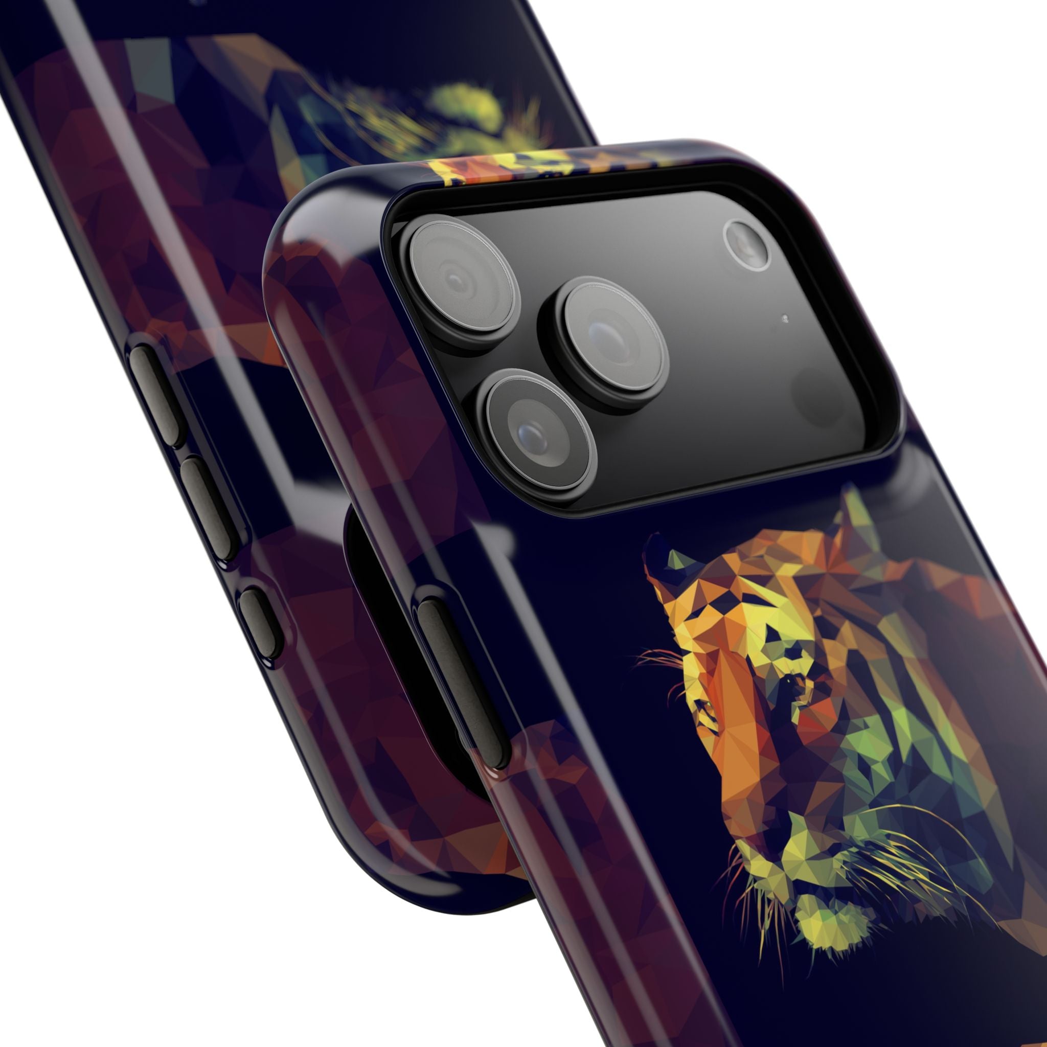 Colorful Tiger Phone Case, Impact-Resistant