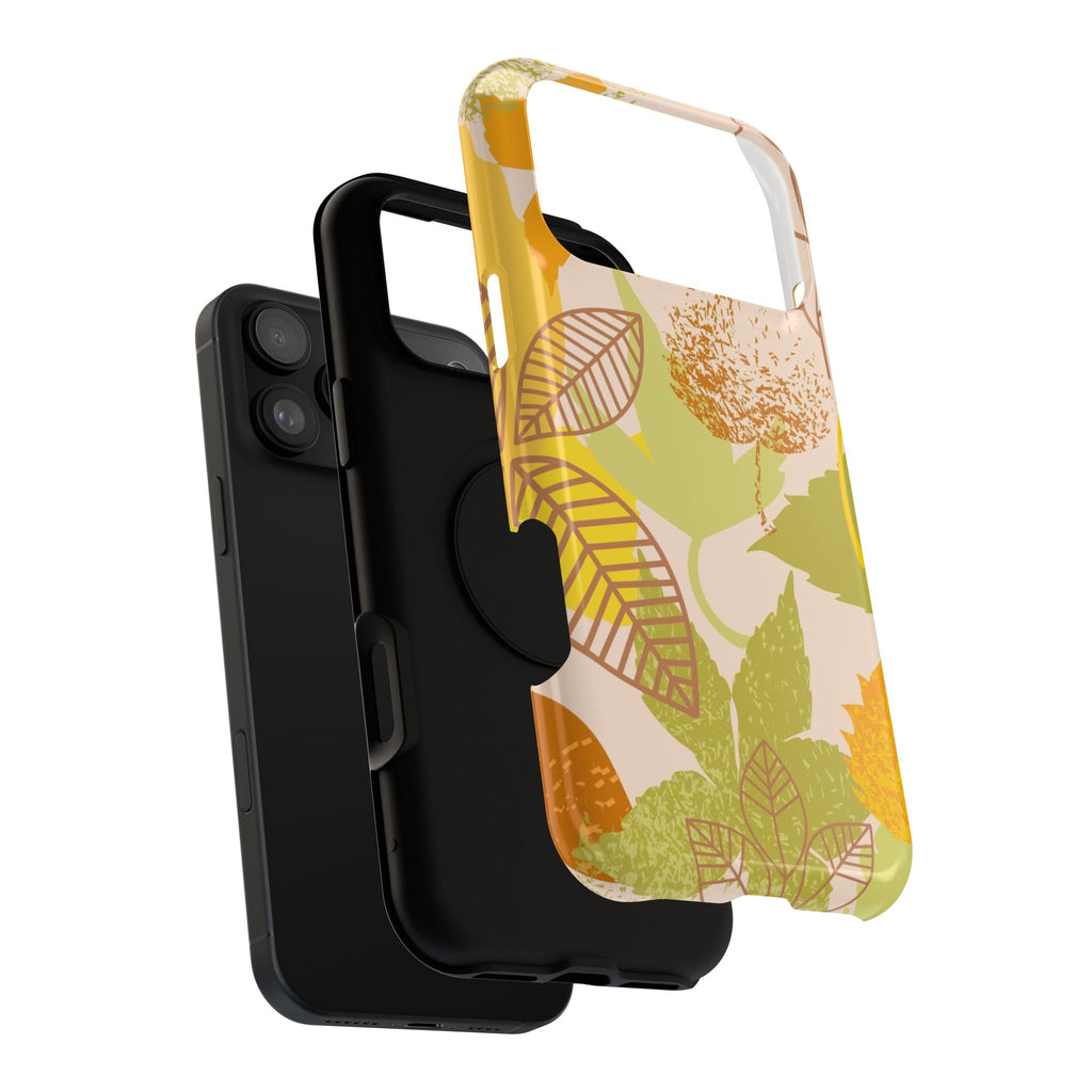 Chic Leaf Print Phone Case