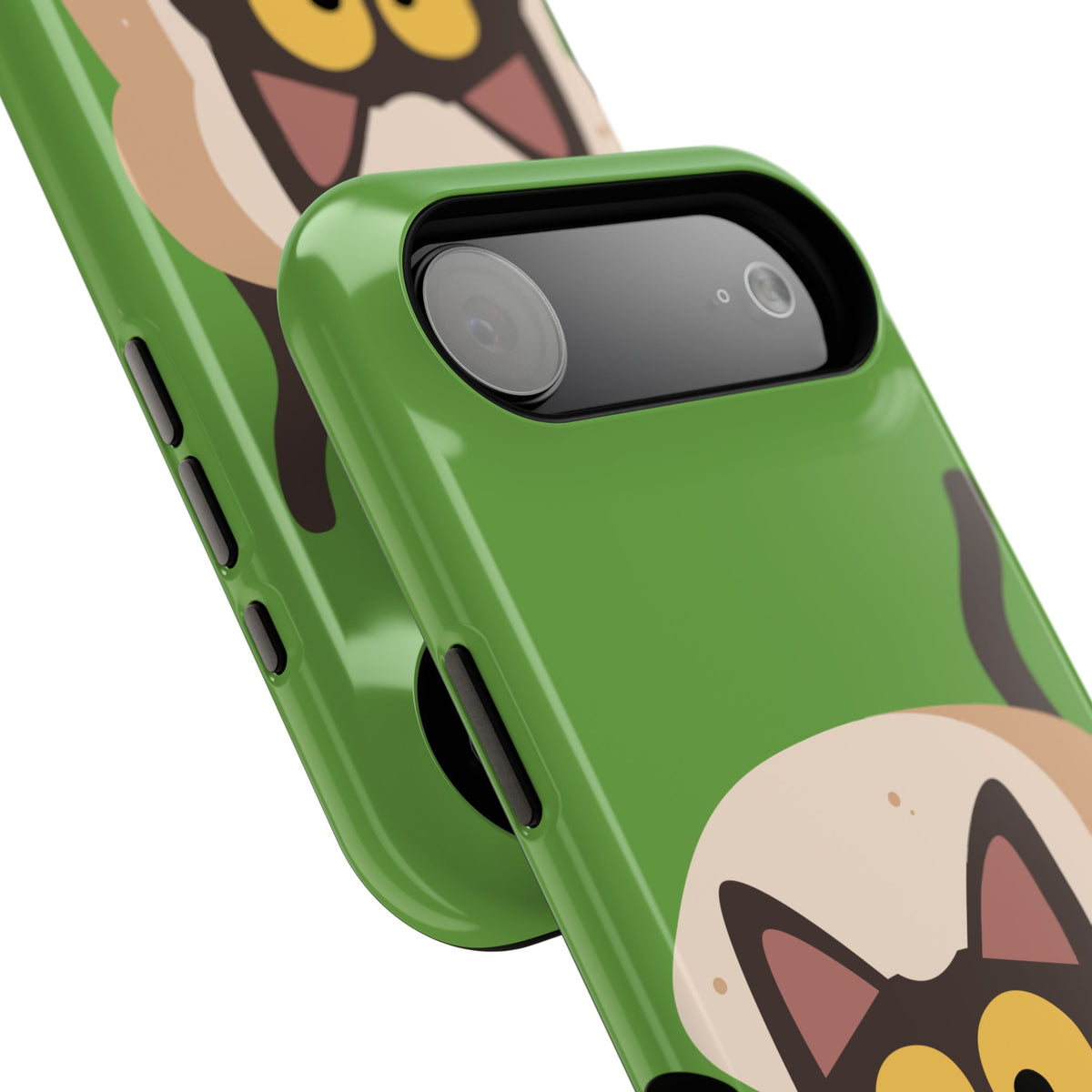 Cute Cat-in-Bread Impact-Resistant Phone Case – Green