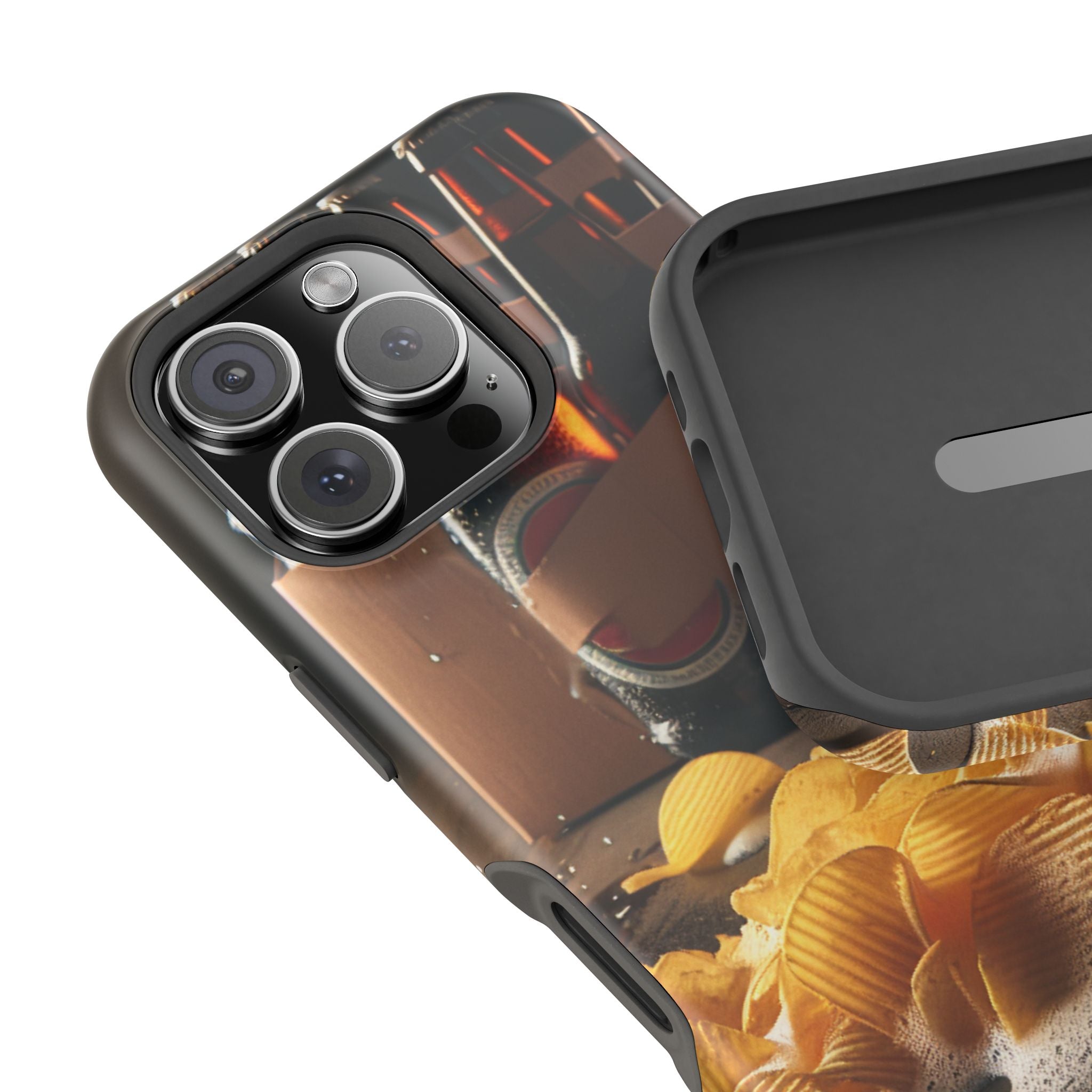 Impact Resistant Phone Case - Beer and Chips Design