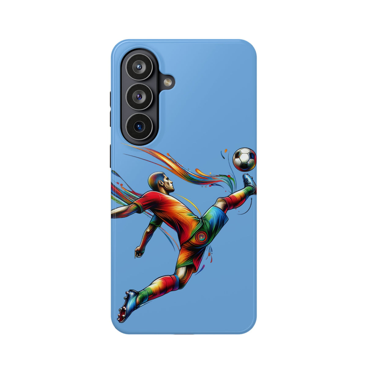 Soccer Kick Impact-Resistant Phone Case — Colorful Futbol Art, Shockproof Protection