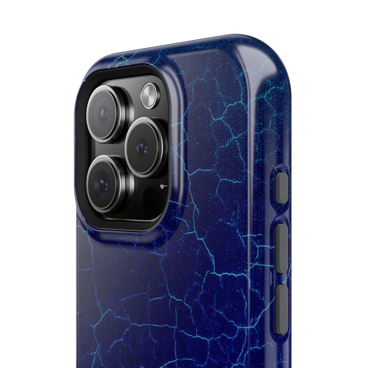 Blue Electric Crackle Phone Case — Impact-Resistant Galaxy Phone Protective Cover