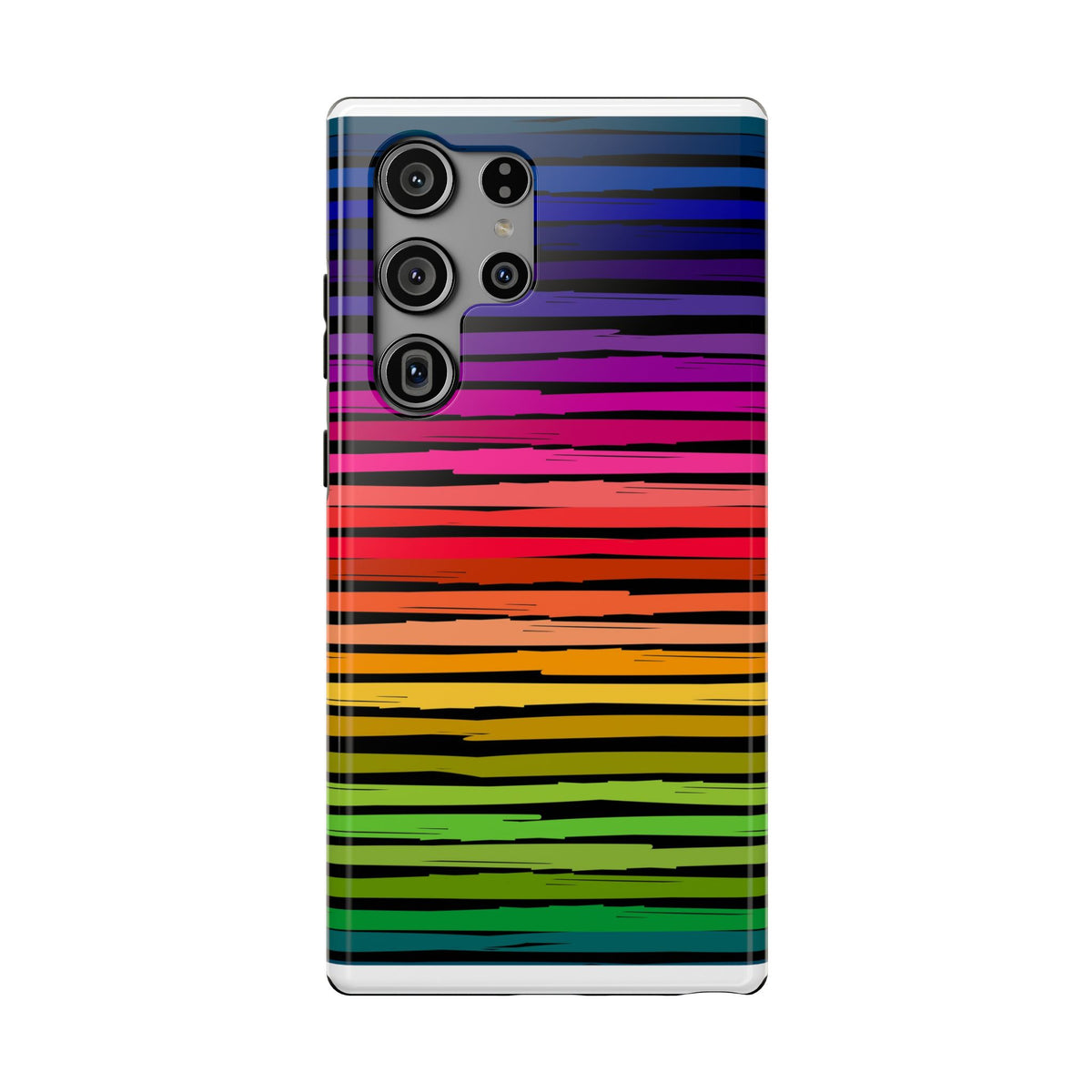 Impact-Resistant Phone Case — Rainbow Striped Fade