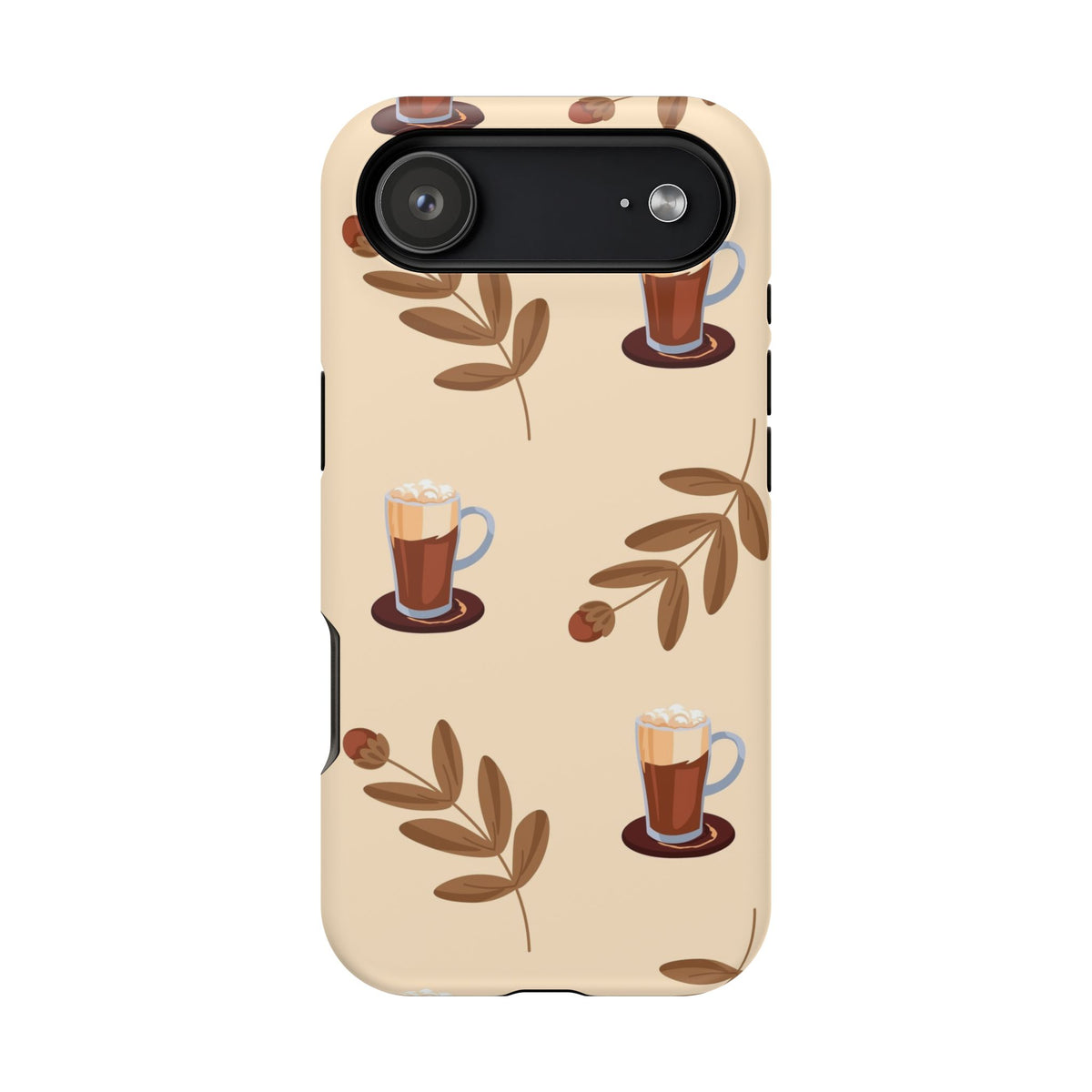 Latte & Leaves Impact-Resistant Phone Case for Samsung Galaxy Phones