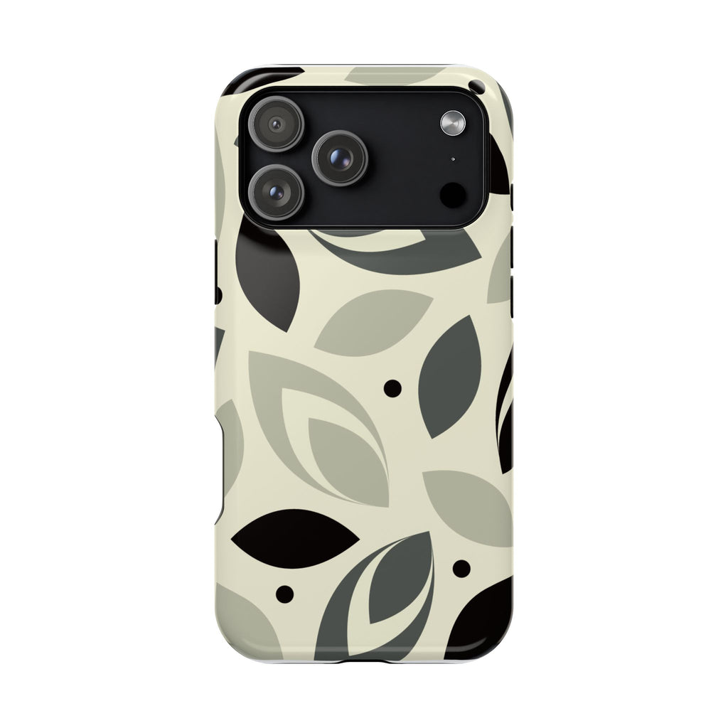 Leaf Pattern Impact-Resistant Phone Case — Neutral Botanical Protective Cover