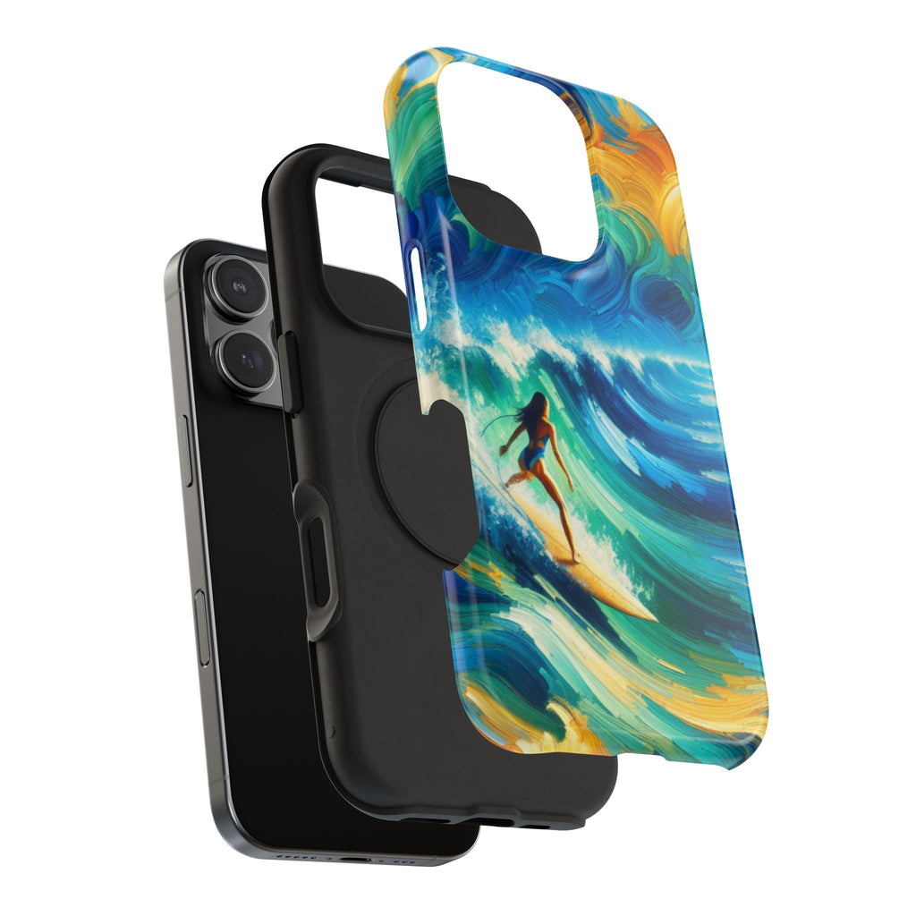 Surf-Inspired Impact Resistant Phone Case, Vibrant Ocean Wave Design