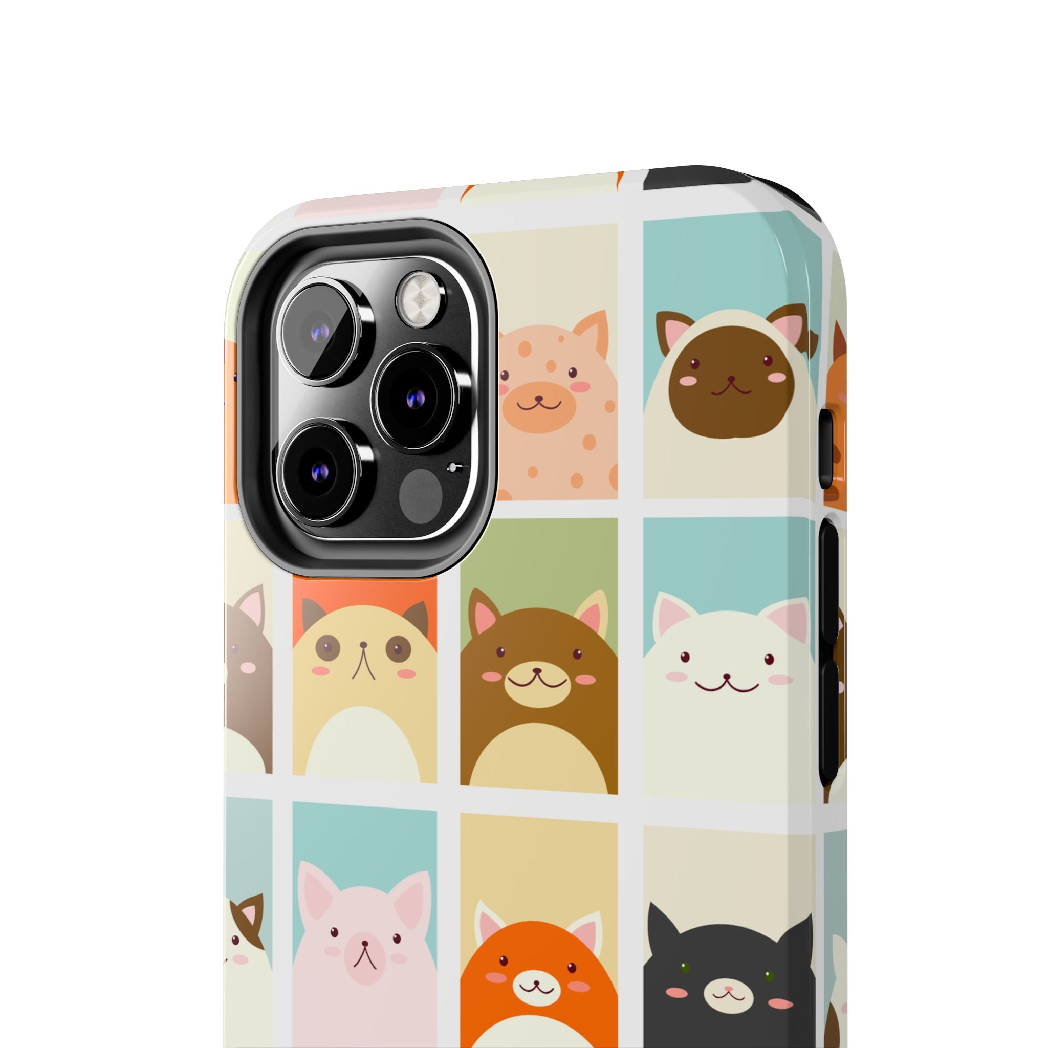 Cute Grid Cats Tough Phone Case