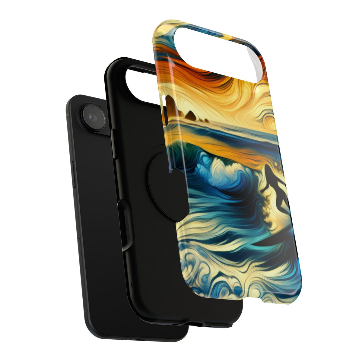 Impact Resistant Phone Case - Surfing Ocean Waves Design, Coastal Decor Gift