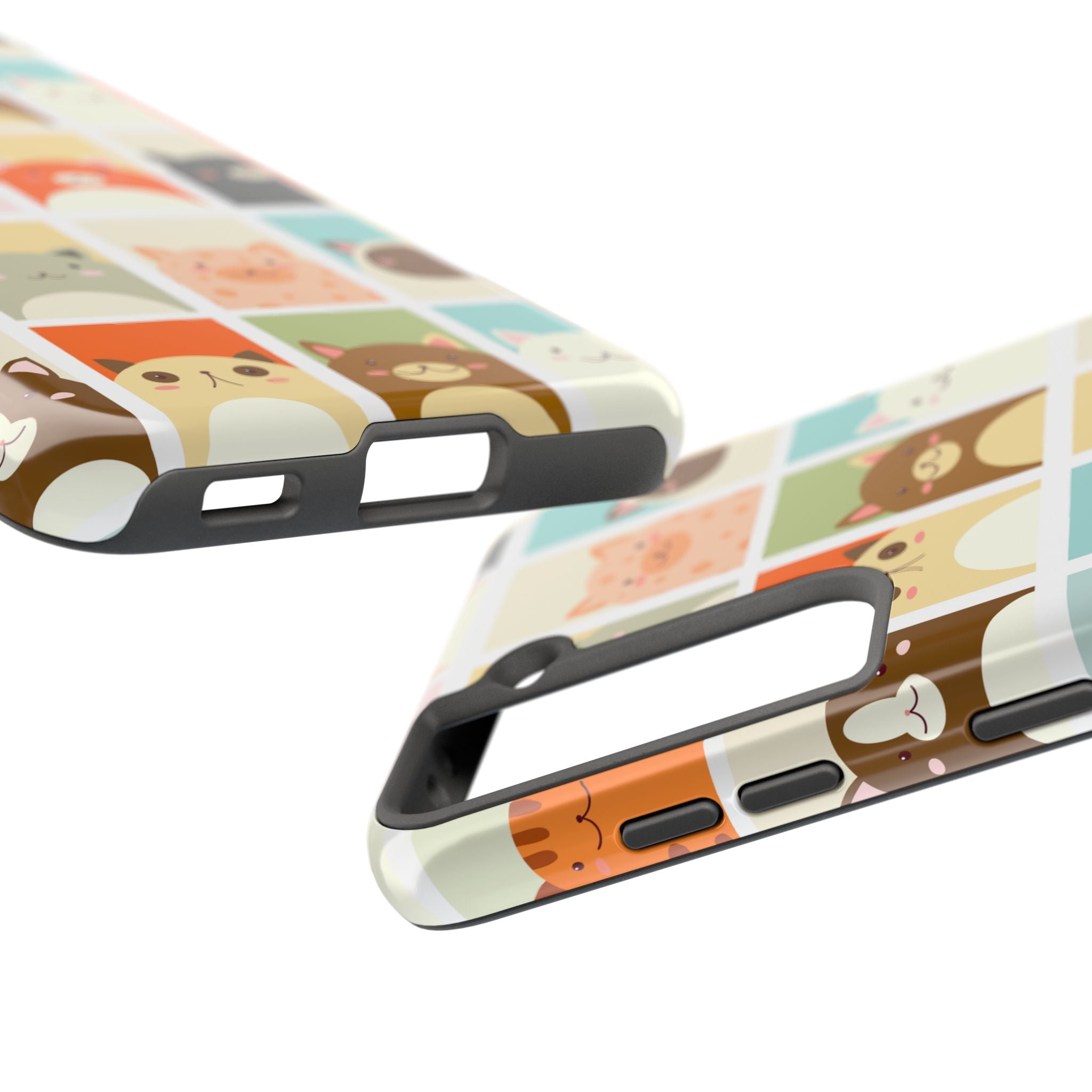 Cute Grid Cats Tough Phone Case