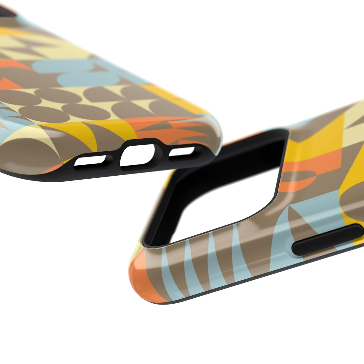 Retro Geometric Impact Phone Case — Mid-Century Modern Pattern for iPhone
