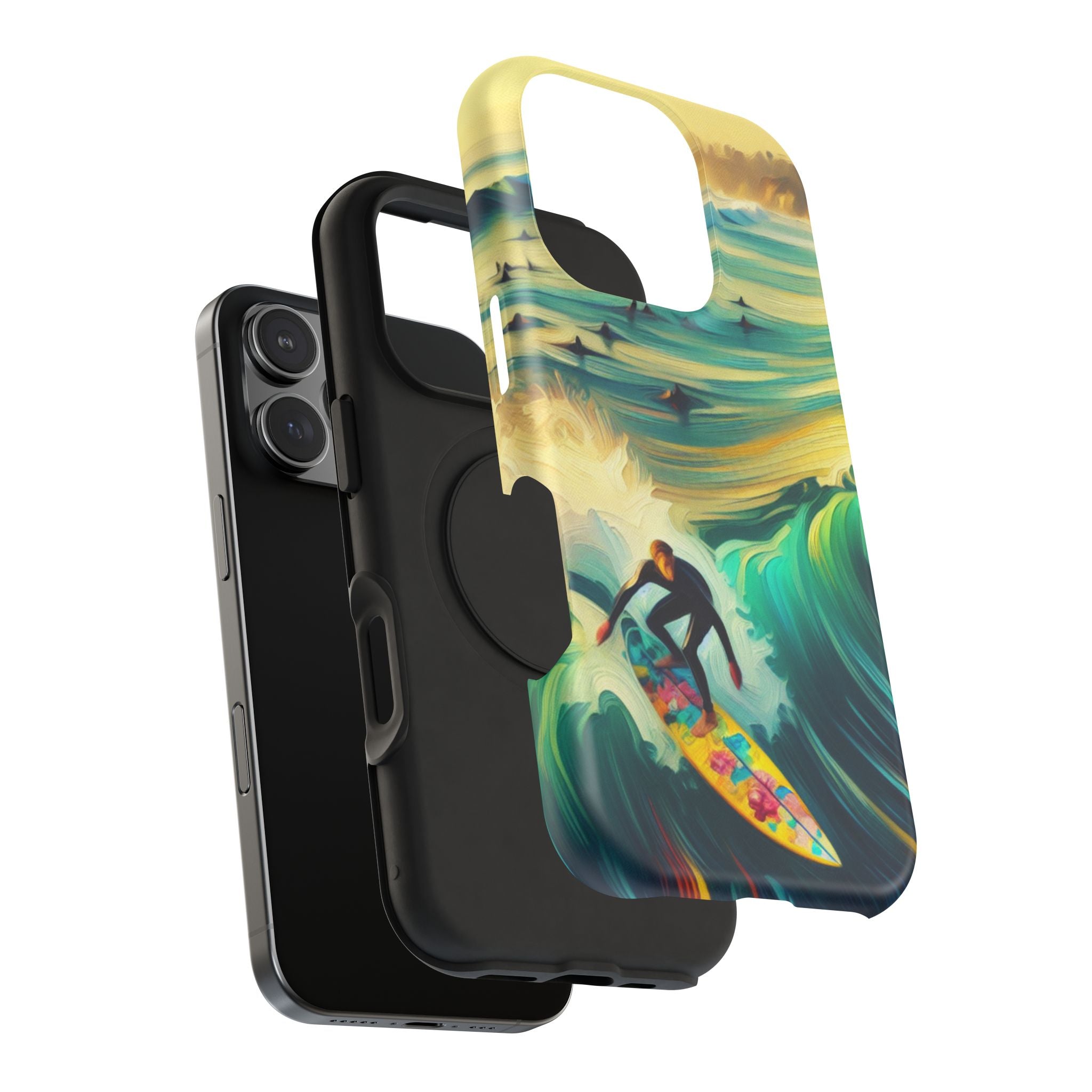 Surfer Riding Waves Impact Resistant Phone Case