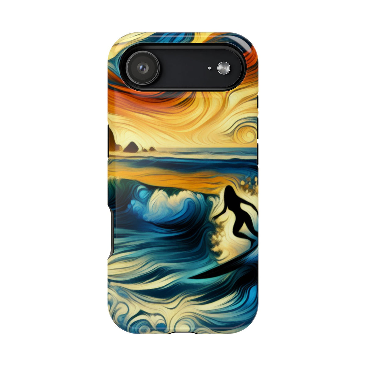 Impact Resistant Phone Case - Surfing Ocean Waves Design, Coastal Decor Gift