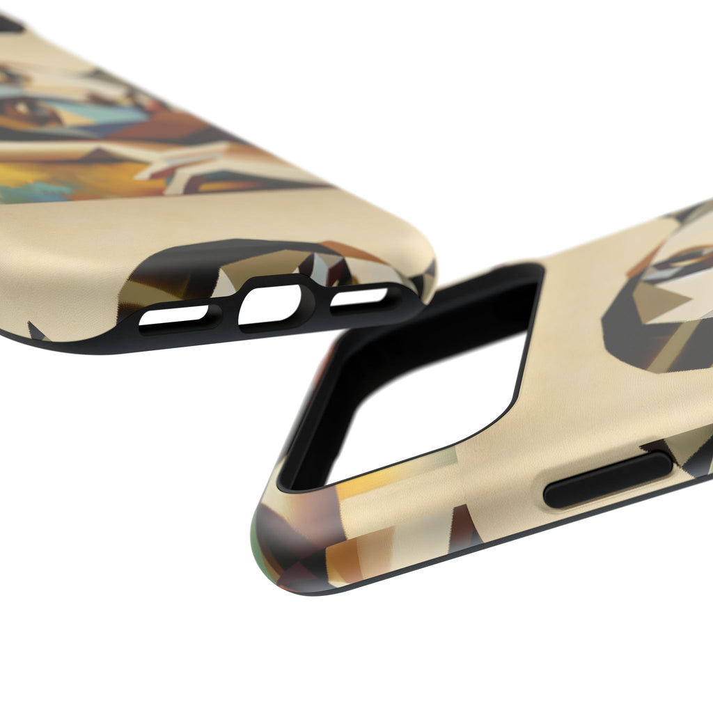 Geometric Portrait Impact-Resistant Phone Case — Abstract Face Art Protective Cover