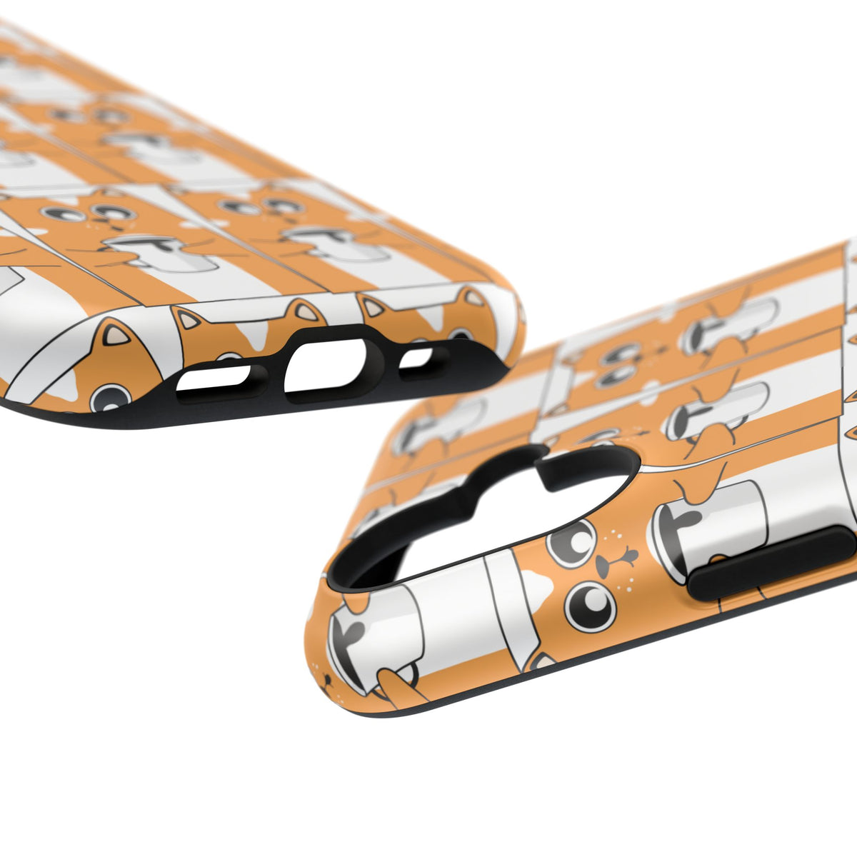 Impact-Resistant Phone Case — Cute Orange Shiba Inu Pattern