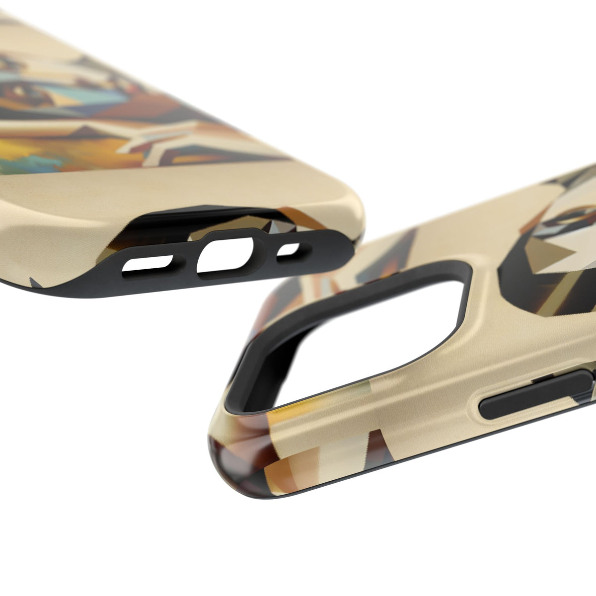 Geometric Portrait Impact-Resistant Phone Case — Abstract Face Art Protective Cover