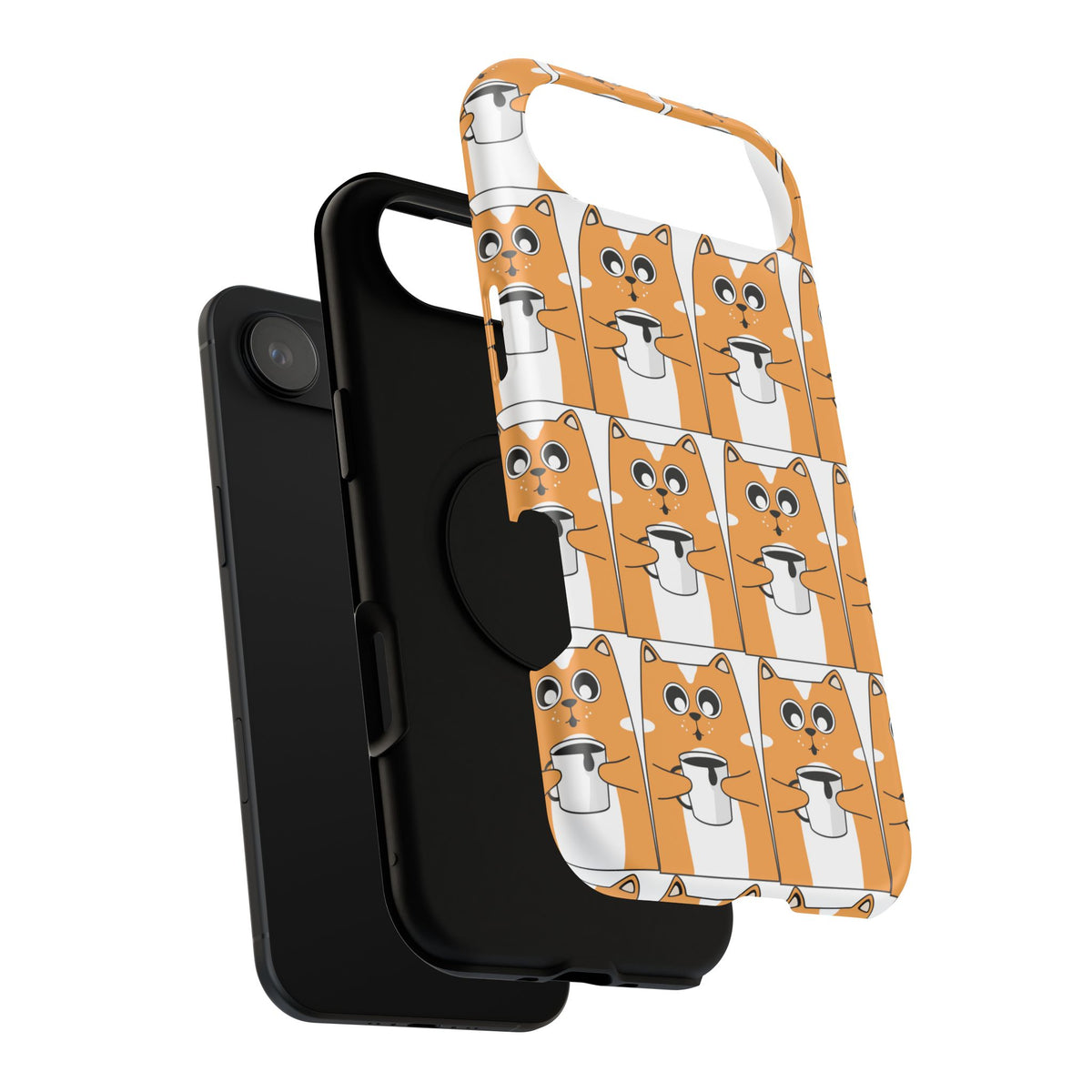 Impact-Resistant Phone Case — Cute Orange Shiba Inu Pattern