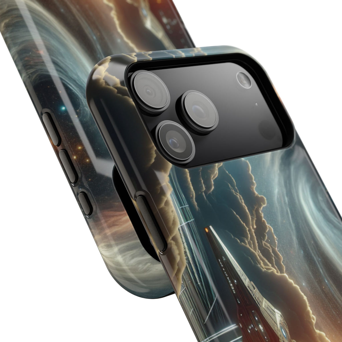 Spacecraft Vortex Phone Case — Impact-Resistant Sci‑Fi iPhone Cover