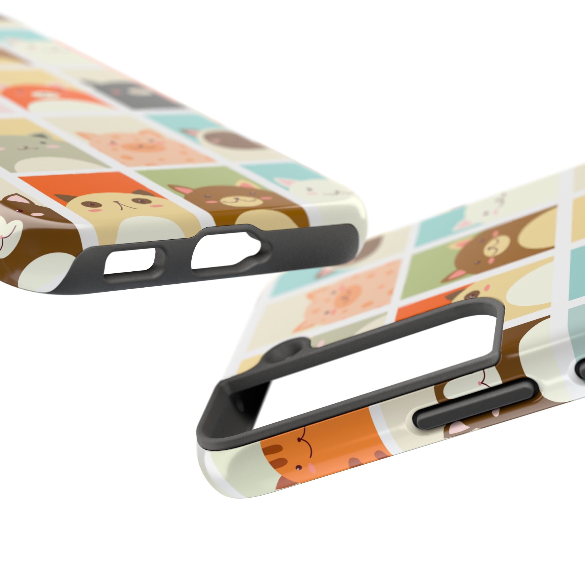 Cute Grid Cats Tough Phone Case