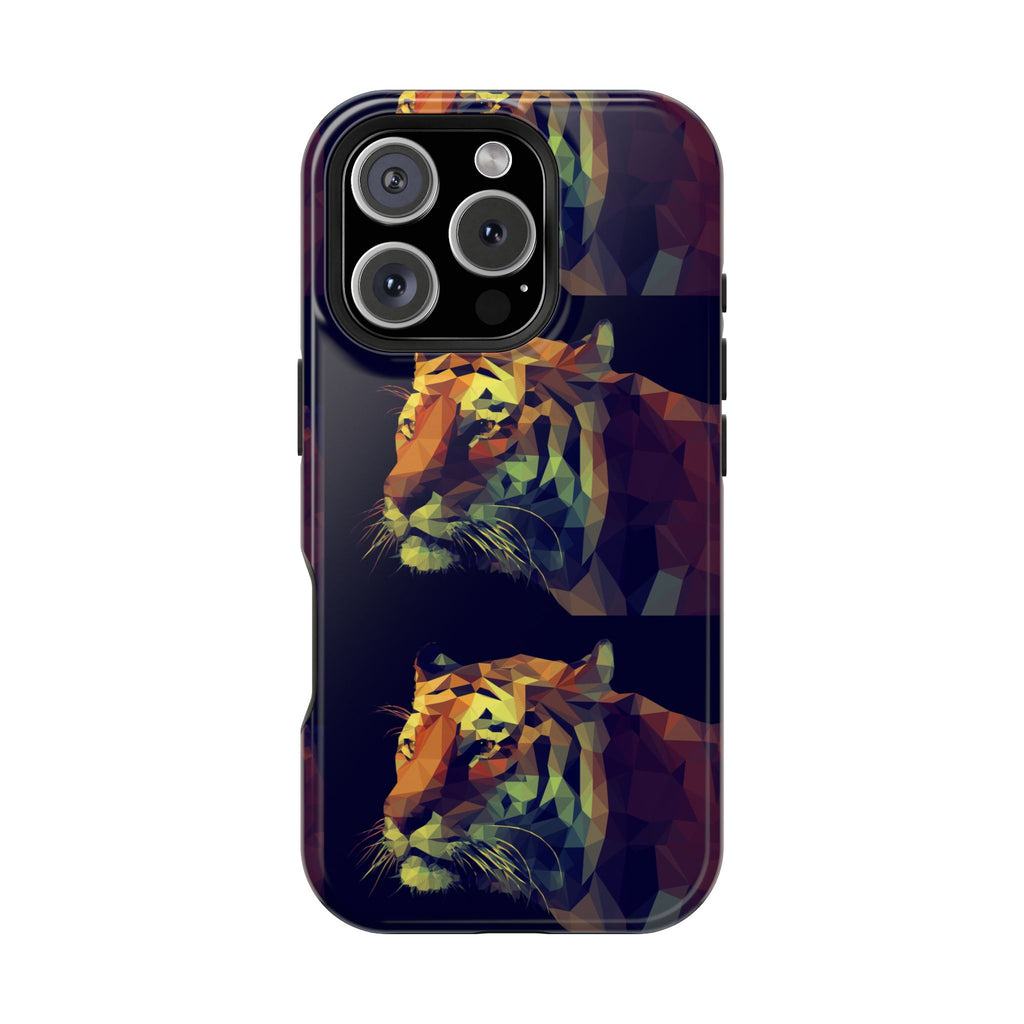 Geometric Tiger Impact Phone Case — Protective Artistic iPhone Cover