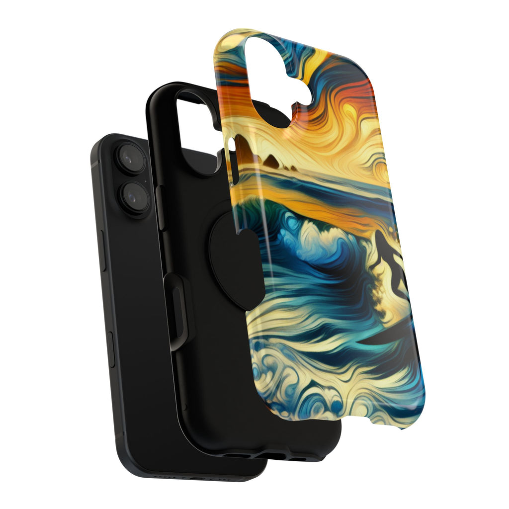 Impact Resistant Phone Case - Surfing Ocean Waves Design, Coastal Decor Gift