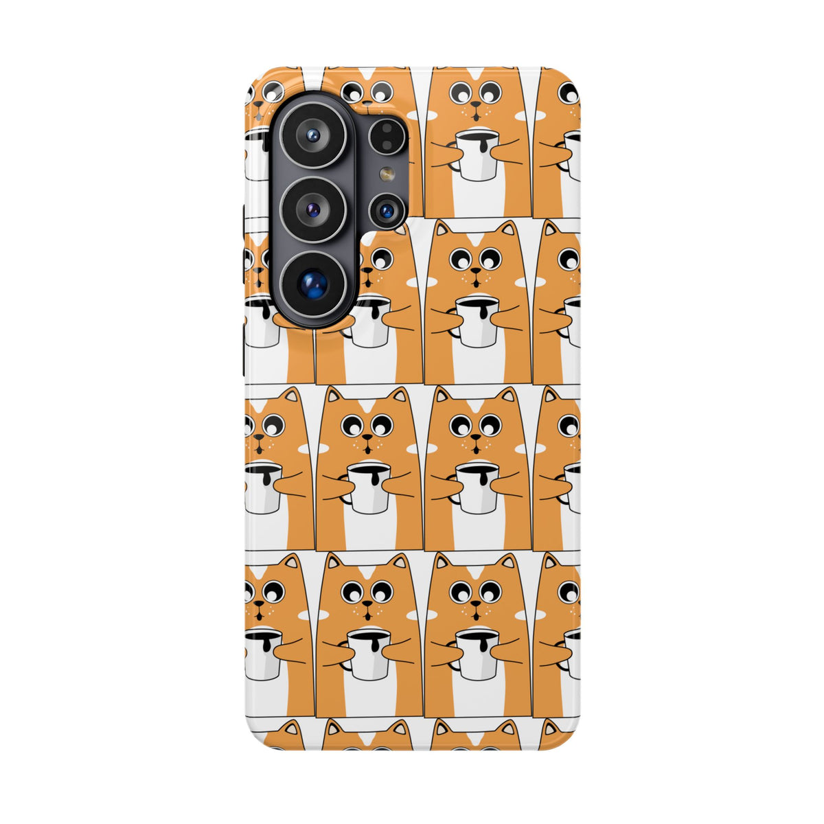 Impact-Resistant Phone Case — Cute Orange Shiba Inu Pattern