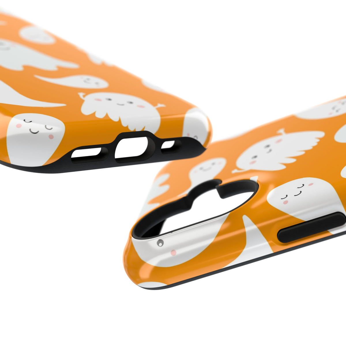 Halloween Ghosts Impact-Resistant Phone Case — Cute Orange Ghost Pattern