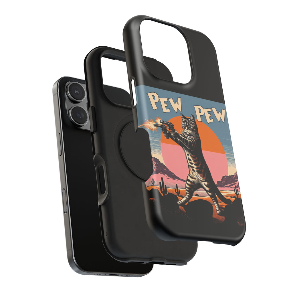 Impact Resistant Phone Tough Case - Pew Pew Kitty Dessert Design