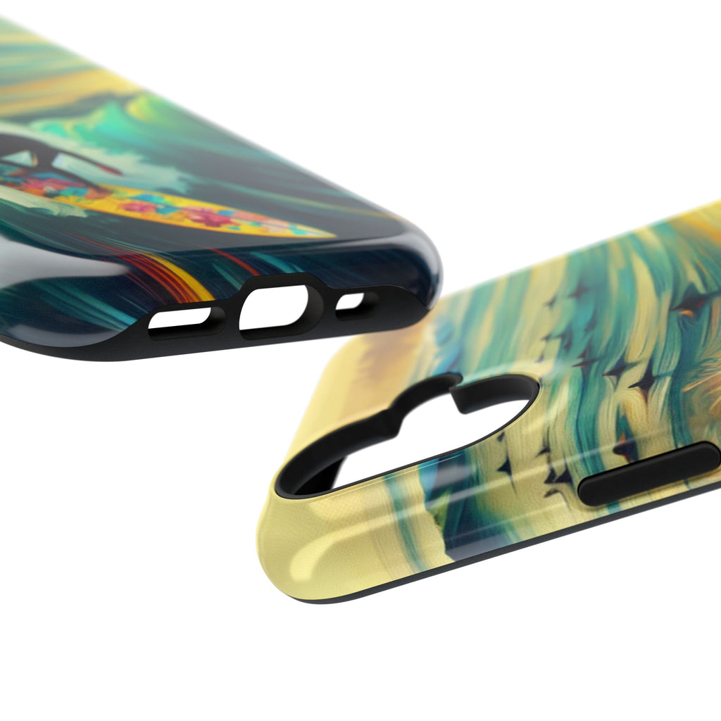 Surfing Waves Impact-Resistant Phone Case — Colorful Surfer Design