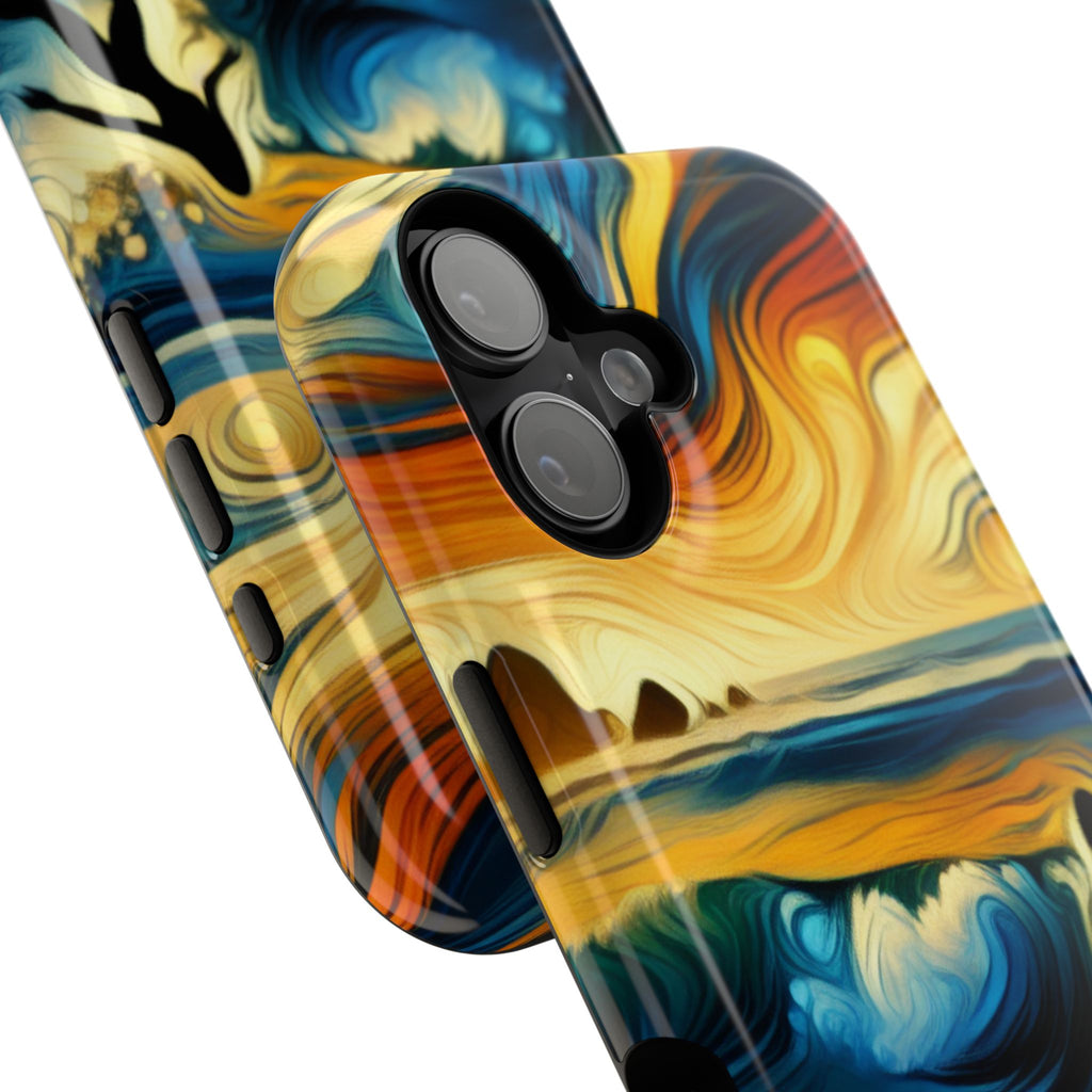 Impact Resistant Phone Case - Surfing Ocean Waves Design, Coastal Decor Gift