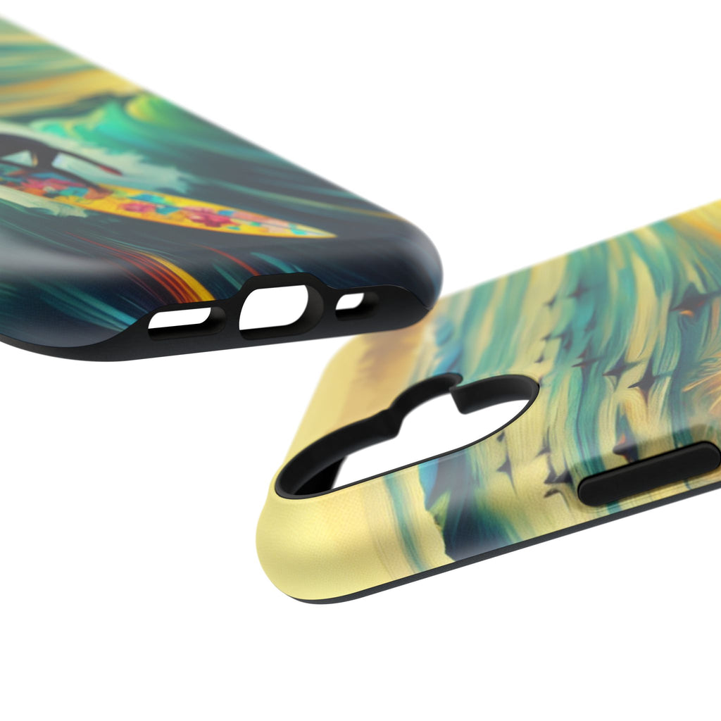 Surfing Waves Impact-Resistant Phone Case — Colorful Surfer Design