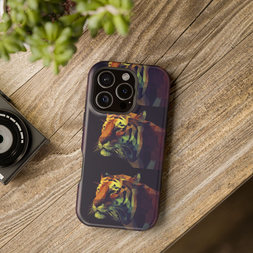 Colorful Tiger Phone Case, Impact-Resistant