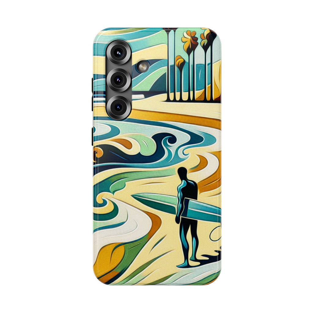 Surfboard Wave Art Phone Case — Impact-Resistant Beach Vibes iPhone Case