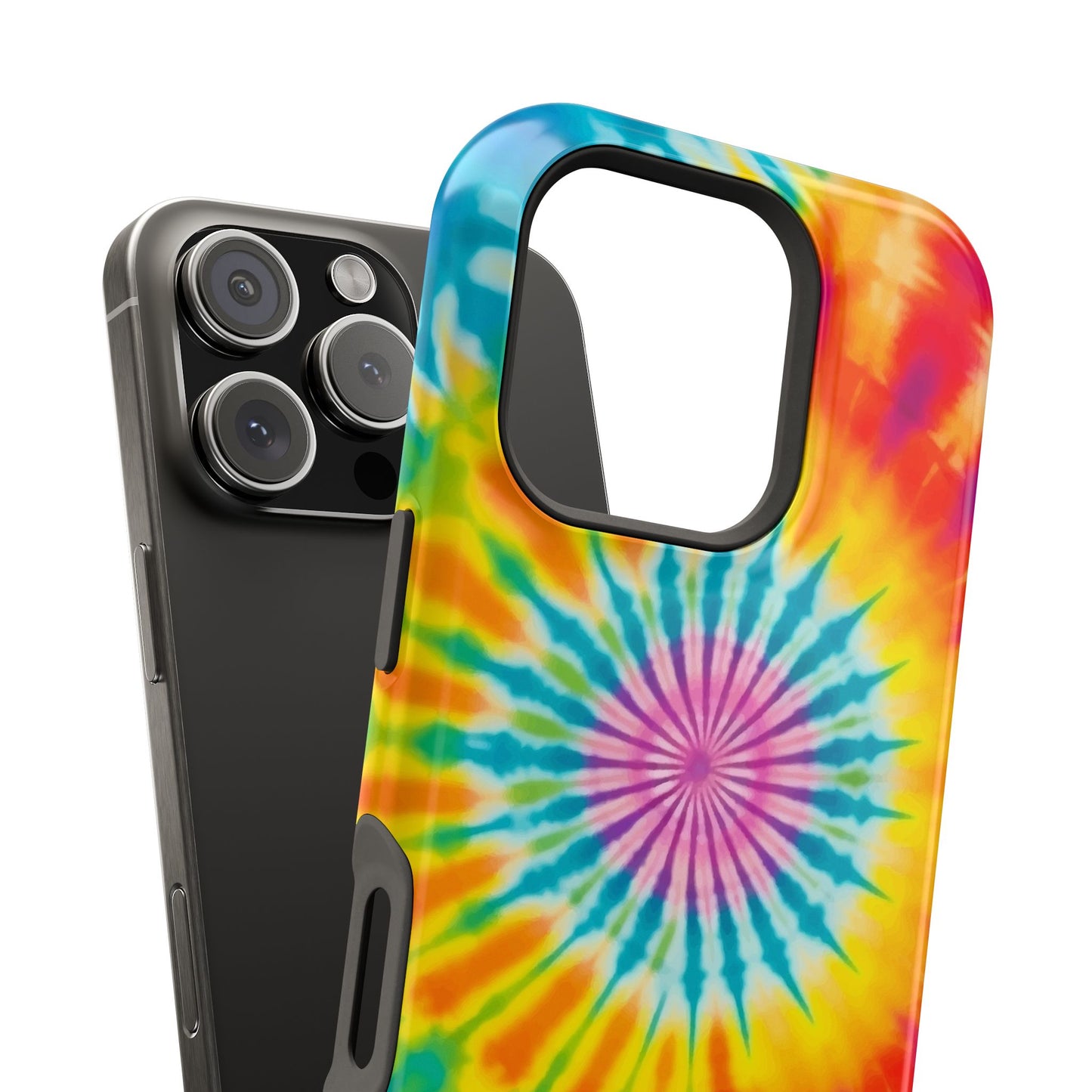 Colorful Tie-Dye Impact-Resistant Phone Case, Tie-Dye Phone Cover, Fun Phone Protection, Vibrant Gift for Teens, Festival Essential