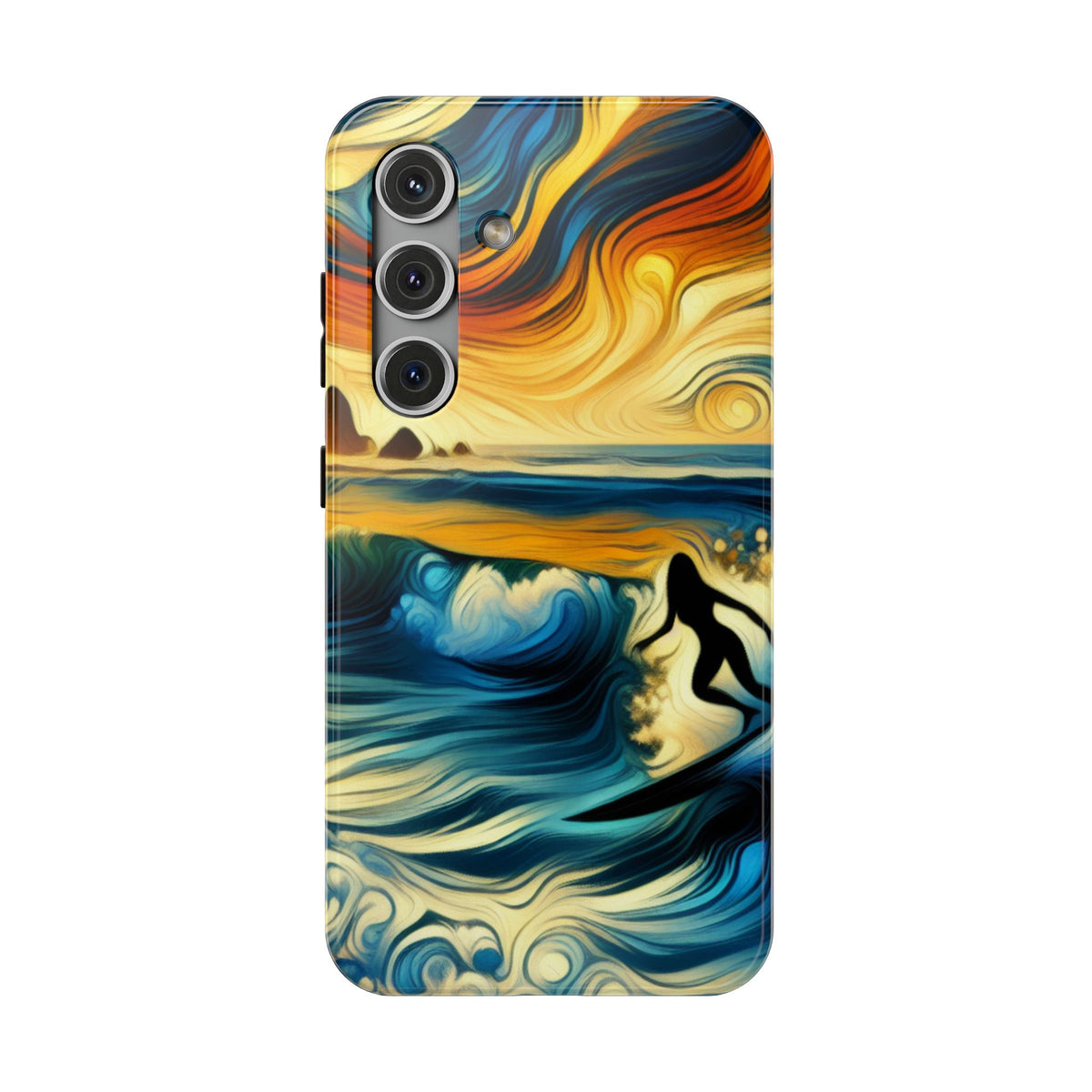 Impact Resistant Phone Case - Surfing Ocean Waves Design, Coastal Decor Gift