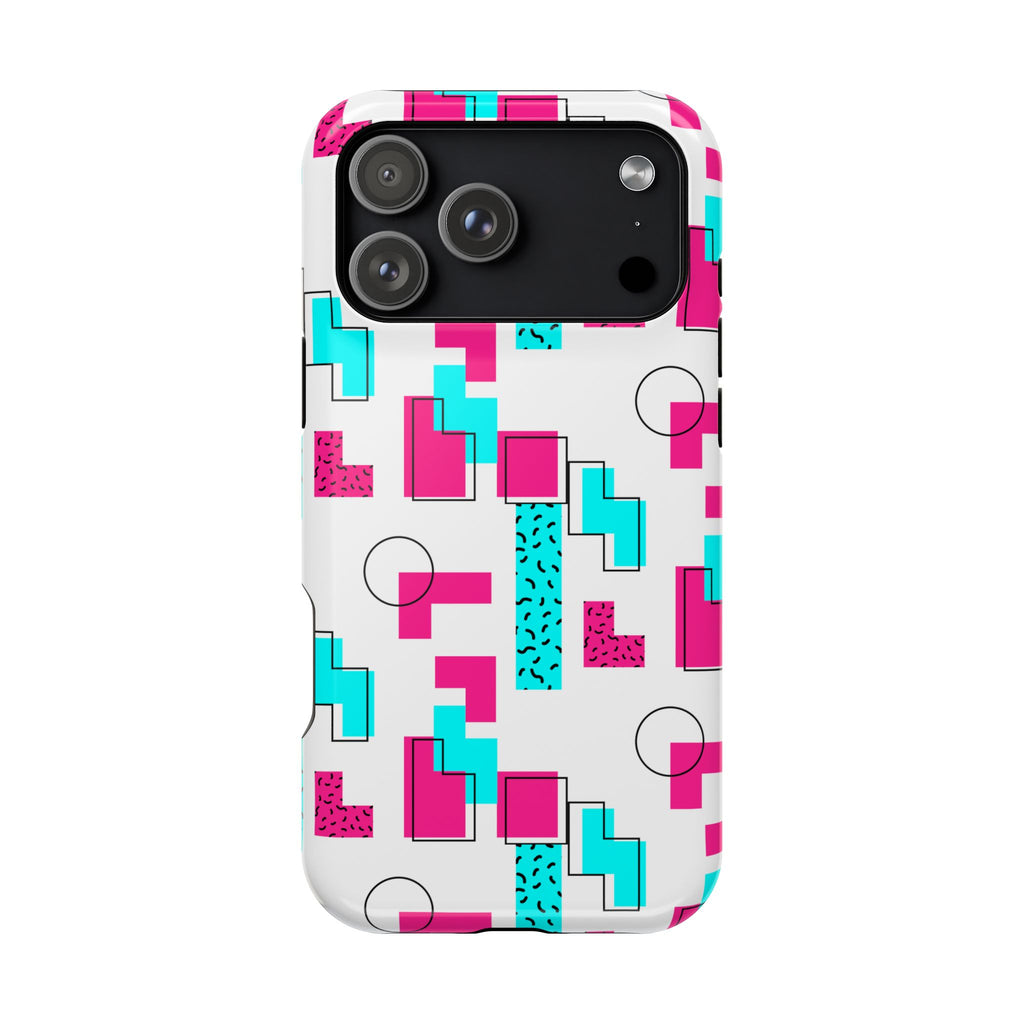 Retro Geometric Phone Case — 80s Memphis Pattern Impact-Resistant Case