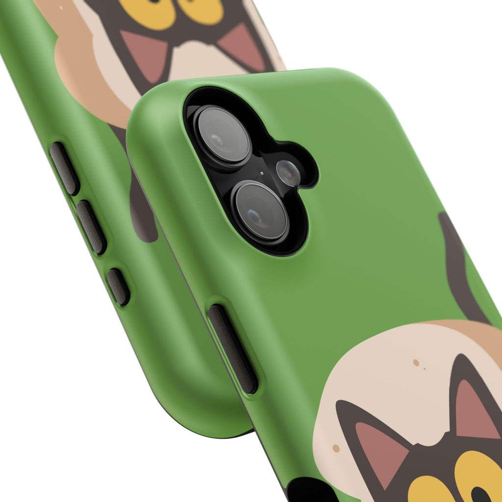 Cute Cat-in-Bread Impact-Resistant Phone Case – Green